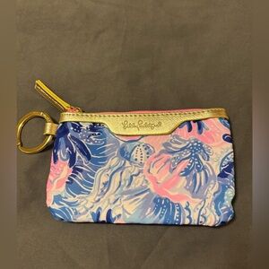 Lilly Pulitzer Multicolor Wristlet with Gold Trim